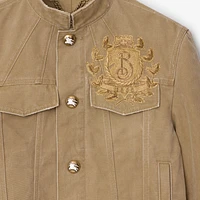 B Crest Cotton Jacket in Walrus - Men | Burberry® Official
