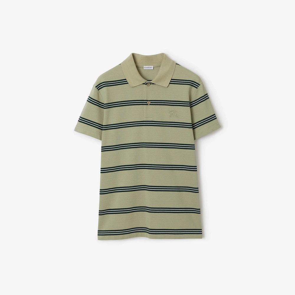 Striped Cotton Polo Shirt in Shire - Men | Burberry® Official