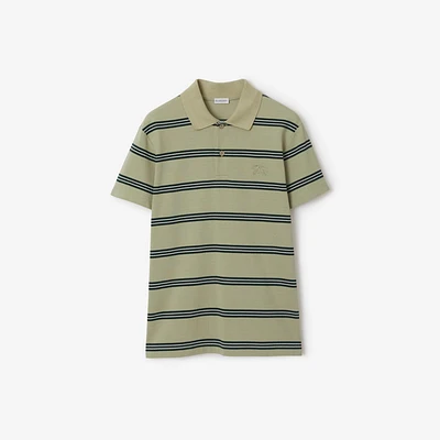 Striped Cotton Polo Shirt in Shire - Men | Burberry® Official
