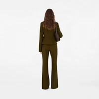 Nylon Wool Blend Tailored Trousers in Furrow - Women | Burberry® Official