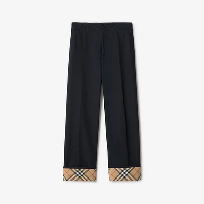 Gabardine Trousers in Navy - Men | Burberry® Official
