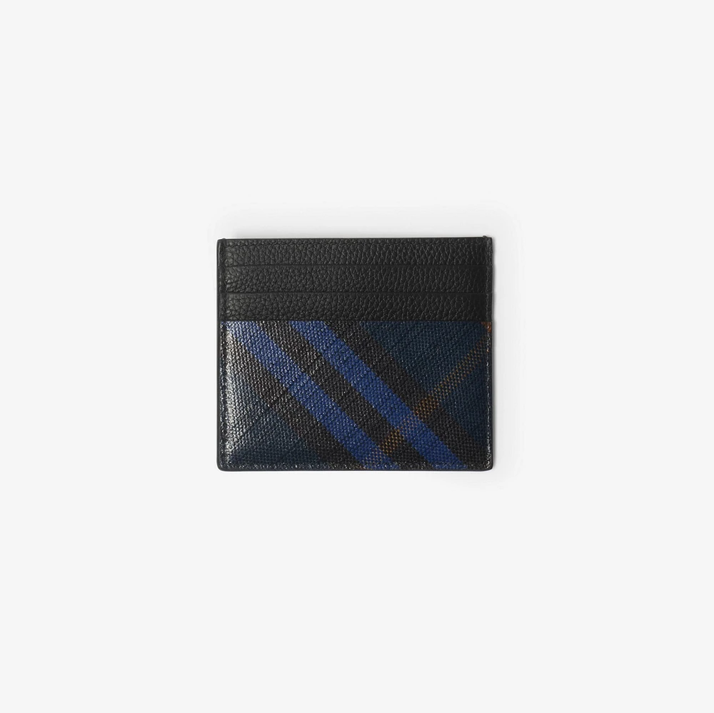Tall Check Card Case in Midnight - Men, Cotton, Linen | Burberry® Official