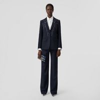 Mohair Wool Tailored Trousers - Exclusive Capsule Collection Dark Charcoal Blue Women | Burberry® Official