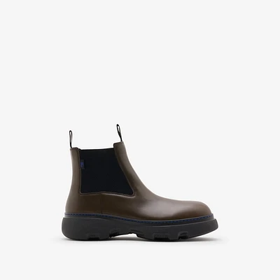 Leather Creeper Low Chelsea Boots in Snug - Men | Burberry® Official