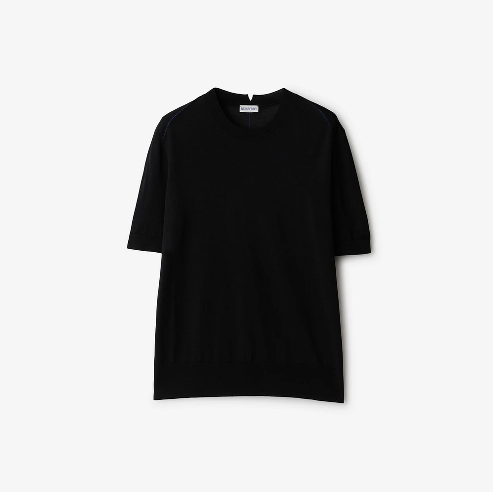 Wool T-shirt in Black - Women | Burberry® Official