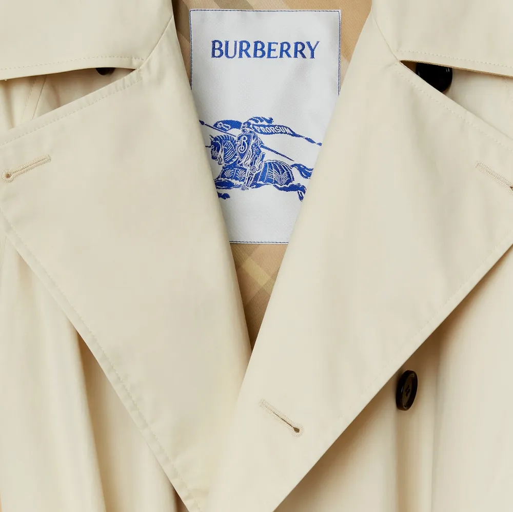 Long Gabardine Trench Coat in Calico - Women, Cotton Gabardine | Burberry® Official