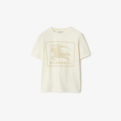 EKD Cotton T-shirt in Pale Cream | Burberry® Official
