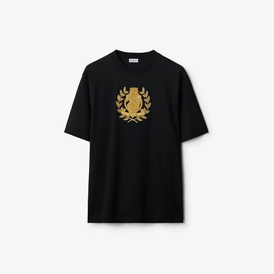 B Crest Cotton T-shirt in Black - Men | Burberry® Official