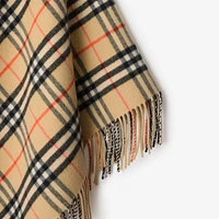 Check Wool Cashmere Cape in Sand | Burberry® Official