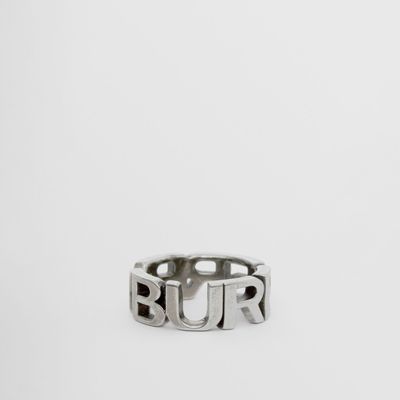 Palladium-plated Logo Ring Vintage Steel - Men | Burberry® Official