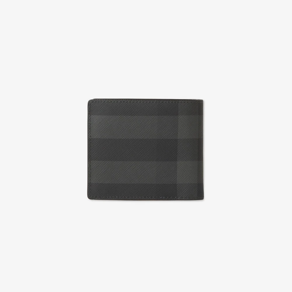Check Slim Bifold Wallet in Charcoal - Men | Burberry® Official