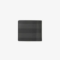 Check Slim Bifold Wallet in Charcoal - Men | Burberry® Official