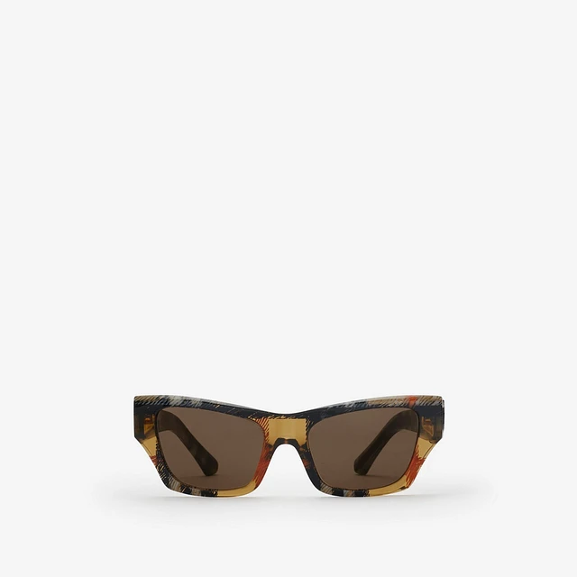 Shield Facet Cat-eye Sunglasses in Sand - Women | Burberry® Official