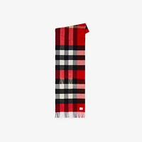 Check Cashmere Scarf in Red | Burberry® Official