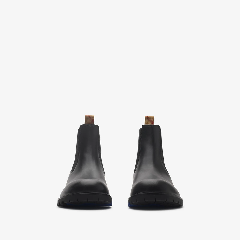 Leather Rogue Chelsea Boots in Black - Men | Burberry® Official