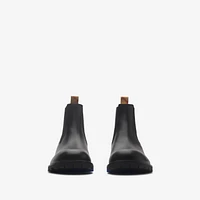 Leather Rogue Chelsea Boots in Black - Men | Burberry® Official