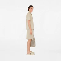 Relaxed Fit Knot Logo Cotton Poplin Shirt in Fossil - Men | Burberry® Official