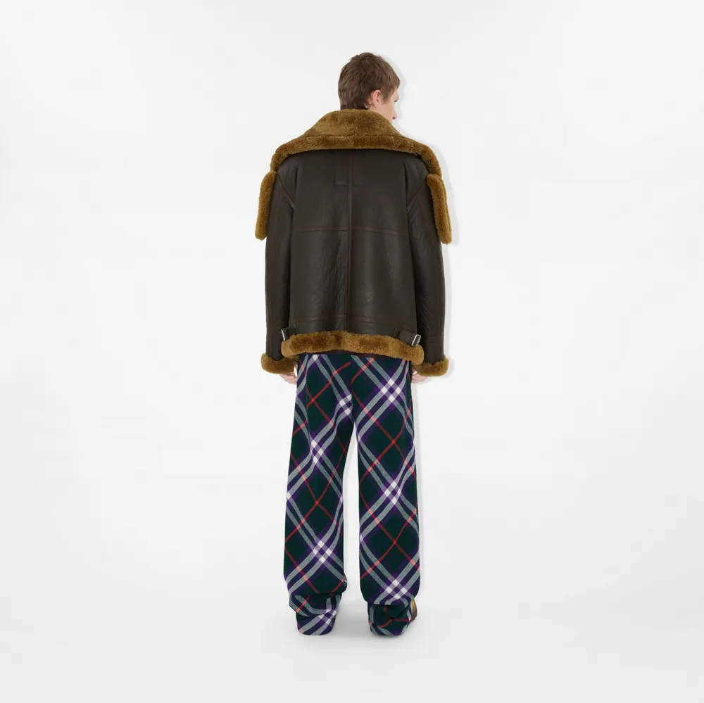 Shearling Aviator Jacket in Otter - Men | Burberry® Official