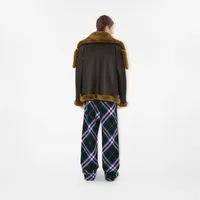 Shearling Aviator Jacket in Otter - Men | Burberry® Official