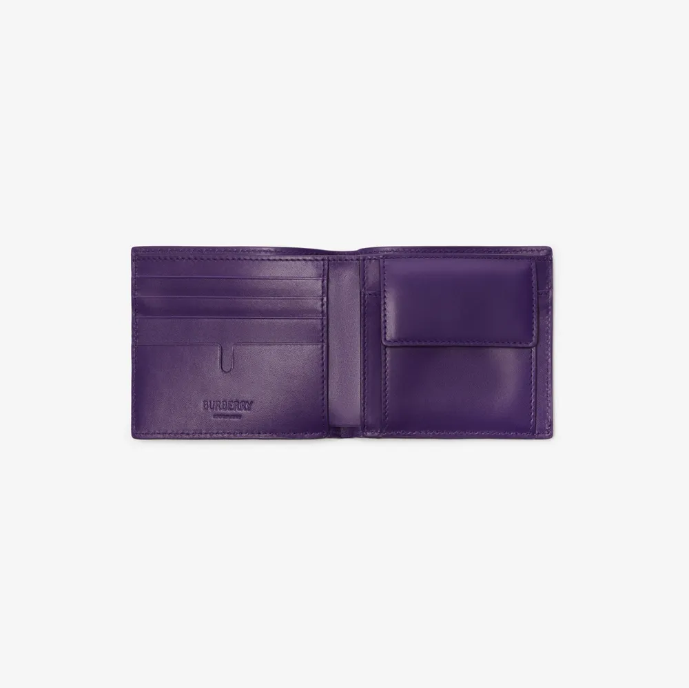 Check and Leather Slim Bifold Wallet in Dark Birch Brown - Men | Burberry®  Official