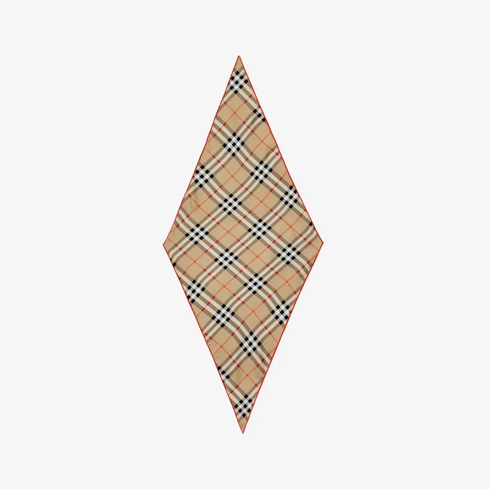 Check Silk Scarf in Sand | Burberry® Official