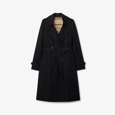 Long Kensington Heritage Trench Coat in Black - Women | Burberry® Official