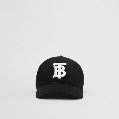 Monogram Motif Cotton Jersey Baseball Cap Black | Burberry® Official