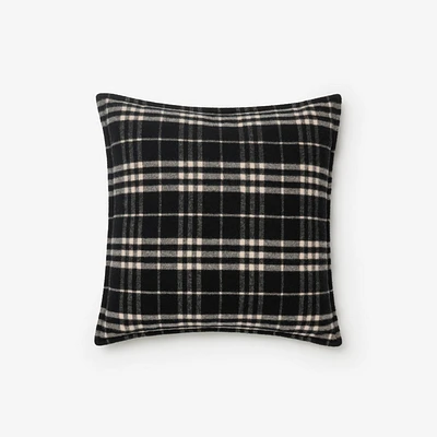 Check Wool Cashmere Cushion in Black/calico | Burberry® Official