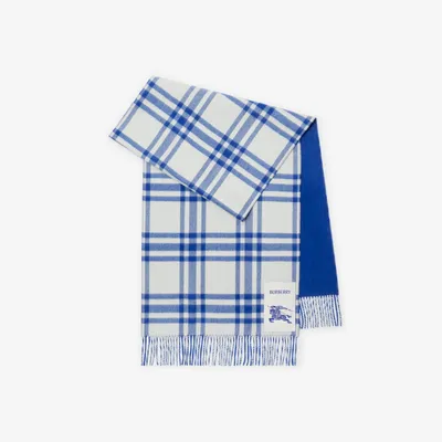 Reversible Check Cashmere Scarf in Knight | Burberry® Official