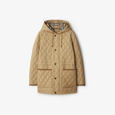 Quilted Nylon Parka in Flax - Women | Burberry® Official