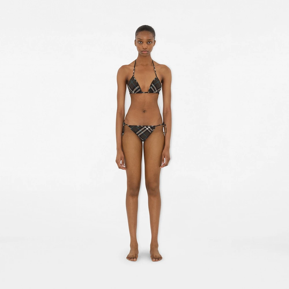 Check Bikini Top in Snug - Women, Nylon | Burberry® Official