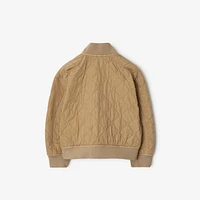 Quilted Nylon Bomber Jacket in Sand | Burberry® Official