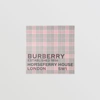 Horseferry Print Check Wool Silk Large Square Scarf in Pale Grey/pale Pink | Burberry® Official