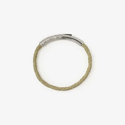 Leather Check Bracelet in Silver/artichoke - Men | Burberry® Official