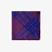 Check Silk Blend Scarf in Pansy | Burberry® Official