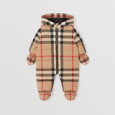 Check Puffer Suit Archive Beige - Children | Burberry® Official