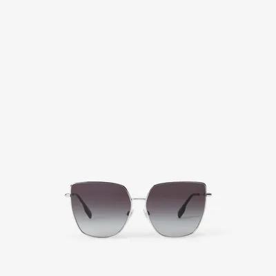Cat-eye Sunglasses in Black/silver - Women | Burberry® Official