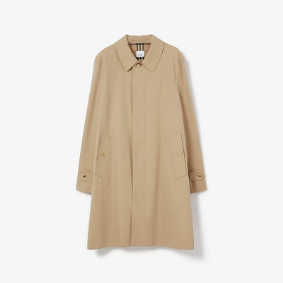 Mid-length Pimlico Car Coat in Honey - Men, Cotton Gabardine | Burberry® Official