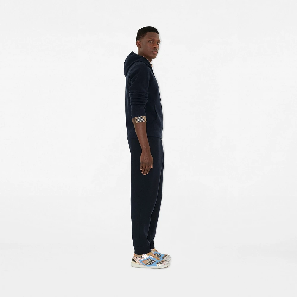 Cashmere Blend Zip Hoodie in Navy - Men | Burberry® Official