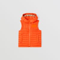 Horseferry Appliqué Nylon Hooded Puffer Gilet Deep Cinnamon | Burberry® Official