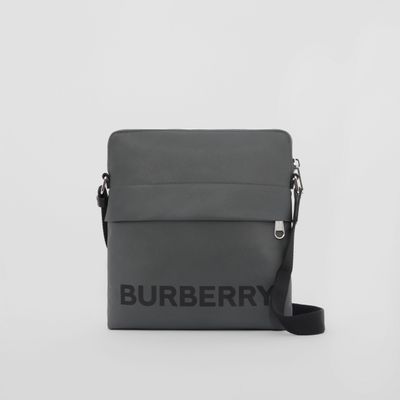 Logo Print Nylon Crossbody Bag in Charcoal Grey - Men | Burberry® Official