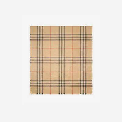 Metallic Wool Silk Scarf in Sand | Burberry® Official