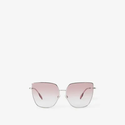 Cat-eye Sunglasses in Silver - Women | Burberry® Official