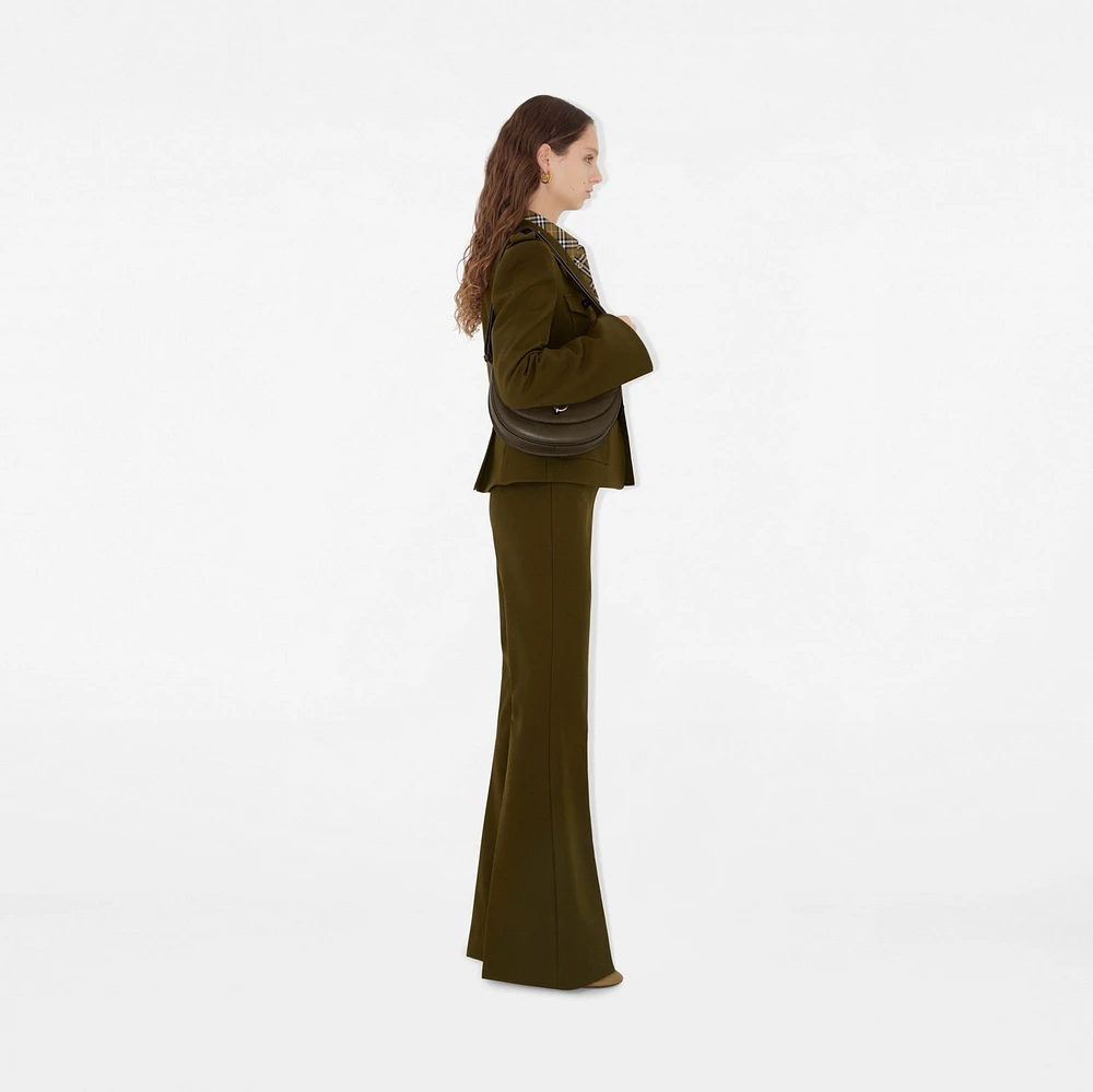 Nylon Wool Blend Tailored Trousers in Furrow - Women | Burberry® Official