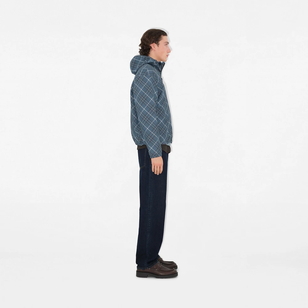 Reversible Check Hooded Jacket in Pewter - Men | Burberry® Official