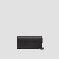 Logo Embossed Leather Wallet with Strap in