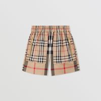 Patchwork Check Cotton Shorts Archive Beige | Burberry® Official