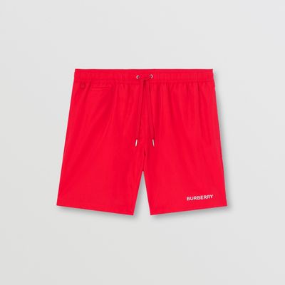 Logo Detail Swim Shorts Bright Red - Men | Burberry® Official