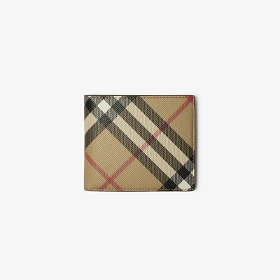 Check Bifold Coin Wallet in Sand - Men | Burberry® Official