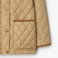 Quilted Nylon Barn Jacket in Flax/sand - Women | Burberry® Official